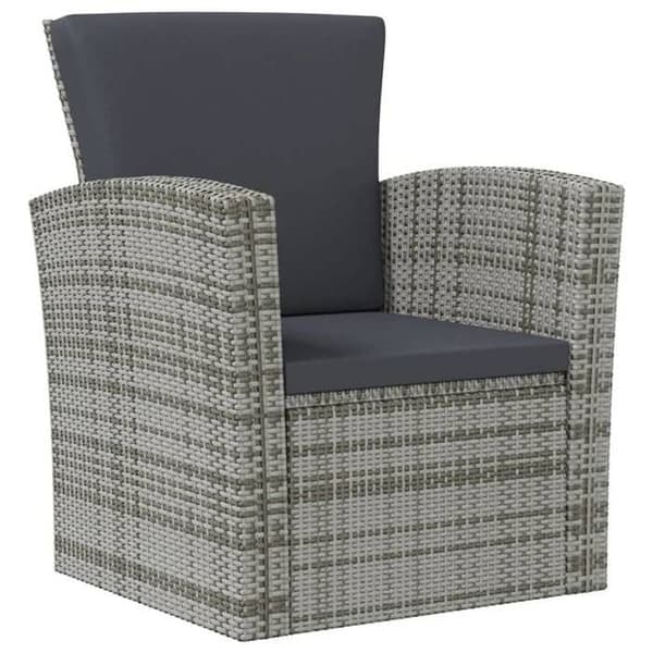 Maison Exclusive - Trädgårdsmöbler 16 delar med kuddar, flätad resin, grå
