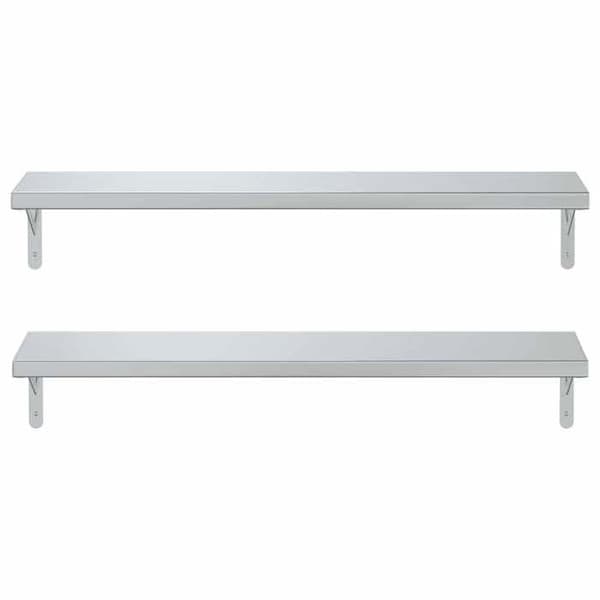 Maison Exclusive - Væghylder 2 stk 100x23,5 cm sølvfarvet rustfrit stål