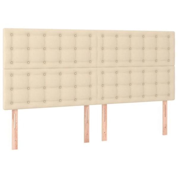 Sengegavle 4 stk Creme 90x5x78/88 cm Stof118 [cm] Grädde