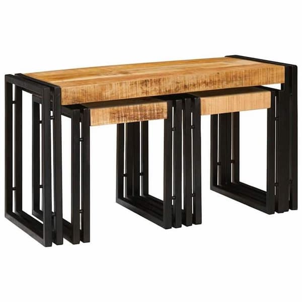 Maison Exclusive - 3-delt Sofabord i Brun og Sort 82 x 40 x 45 cm
