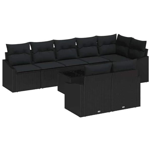 Maison Exclusive - 9 stk. have-sofa sæt i sort polyrotin