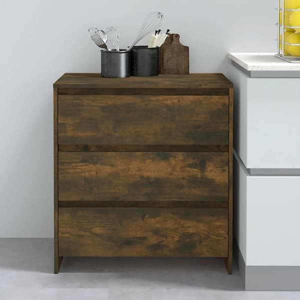 Maison Exclusive - Buffet Røget Eg 70x41x75 cm Ingeniørtræ