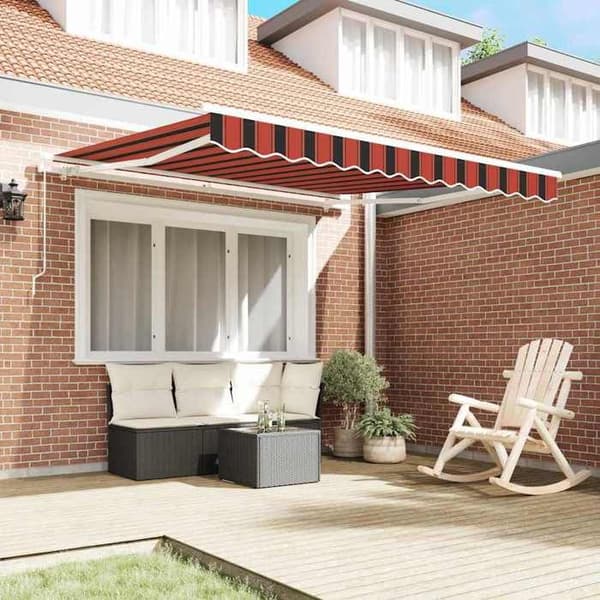 Maison Exclusive - Fällbart tak i orange och brunt 300 x 250 cm
