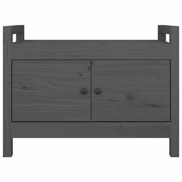 Maison Exclusive - Harmaa eteispankki 80x40x60 cm Massiivipine
