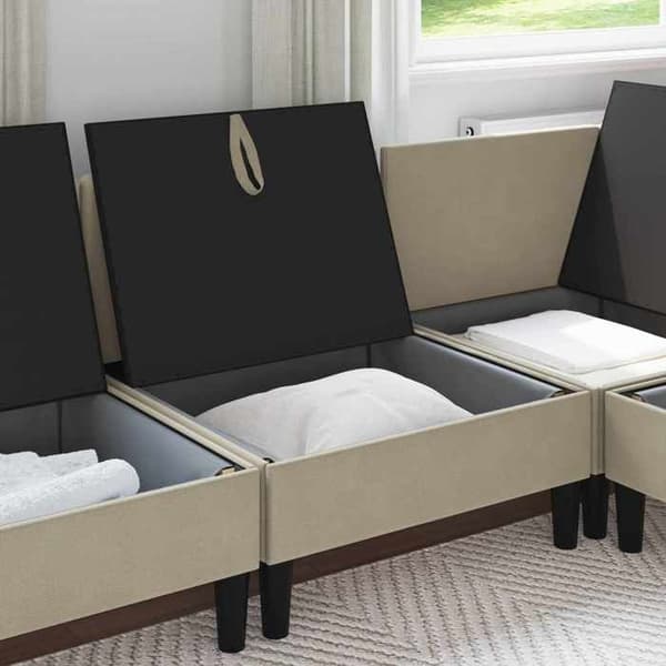 Maison Exclusive - Central sofa med opbevaring Sand Velour