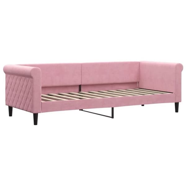 Maison Exclusive - Dagbädd med utdragssäng och rosa madrass 80x200 cm sammet