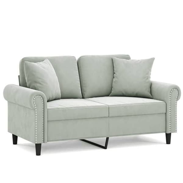 Soffa 2 platser - Maison Exclusive - Ljusgrå sammet - Metallram - 152x77x80 cm ljusgrått