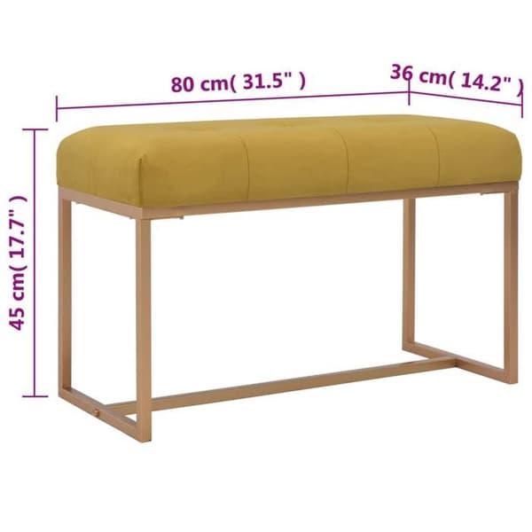 Maison Exclusive - Bänk 80 cm Senap Sammet Senap och guld