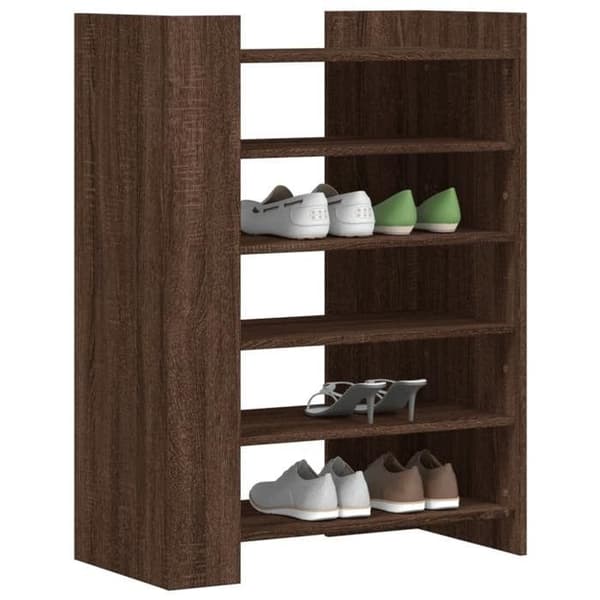 Maison Exclusive - Skoskab i brunt egetræ 74,5x37,5x100 cm
