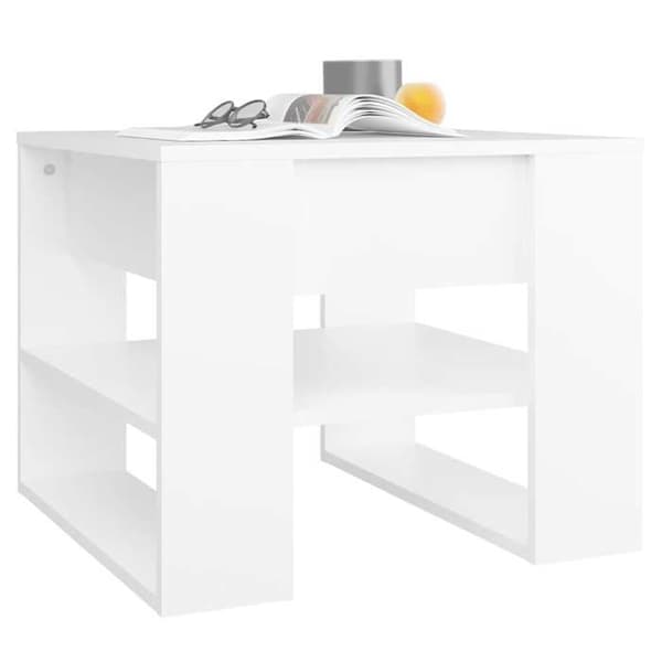 Maison Exclusive - Låg bord vit 55,5x55x45 cm ingenjörsträ