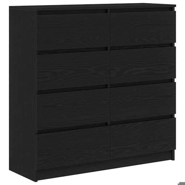 Maison Exclusive - Buffet i sort egetræ 100x35x99 cm i ingeniørtræ svart ek