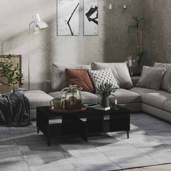 Maison Exclusive - Sort blank sofabord 103,5x60x35 cm ingeniørtræ