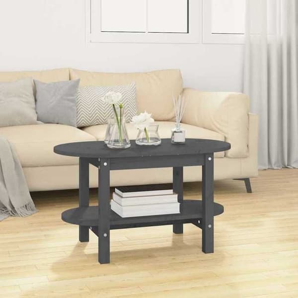 Maison Exclusive - Matala pöytä Harmaa 80x45x45 cm Massiivipuu mänty Grå