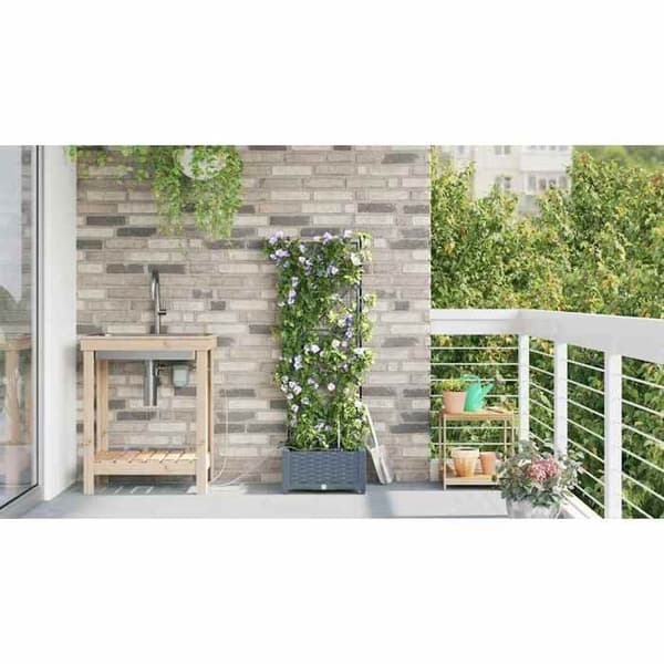 Maison Exclusive - Lys grå plantekrukke til haven 40 x 40 x 126 cm PP