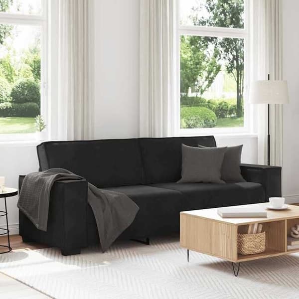 Maison Exclusive - Sofa til 3 personer Sort 220x78x84 cm Velour