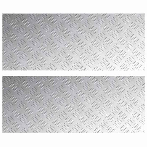 Maison Exclusive - Nez de marche 2 pc 100 x 40 cm Silver Aluminium Rektangulär