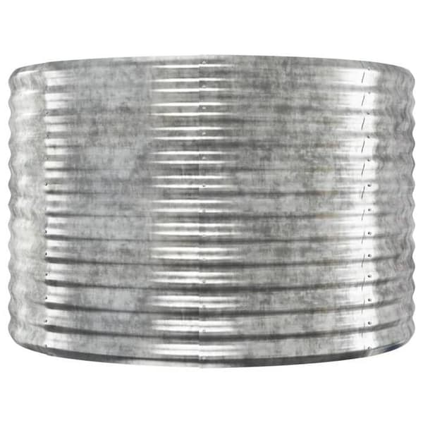 Maison Exclusive - Upphöjd trädgårdssäng i silverfärgad pulverlackerad stål Silver