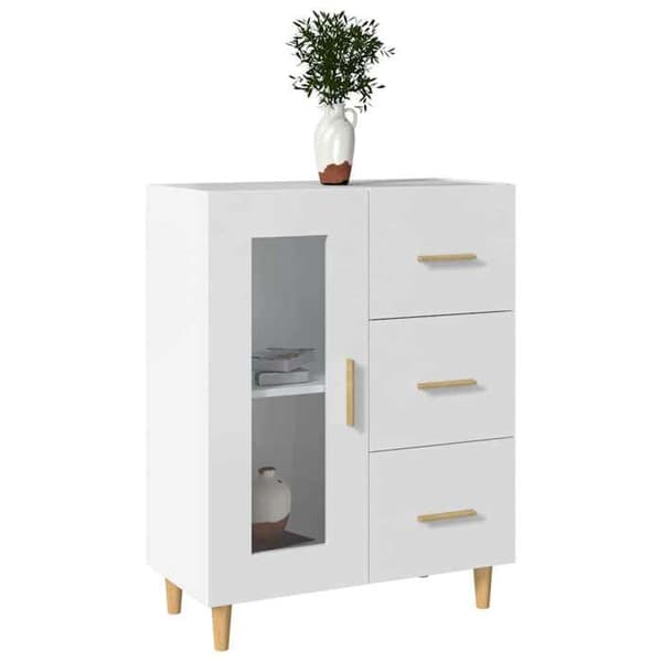 Maison Exclusive - Vit buffé 69,5x34x90 cm ingenjörsträ