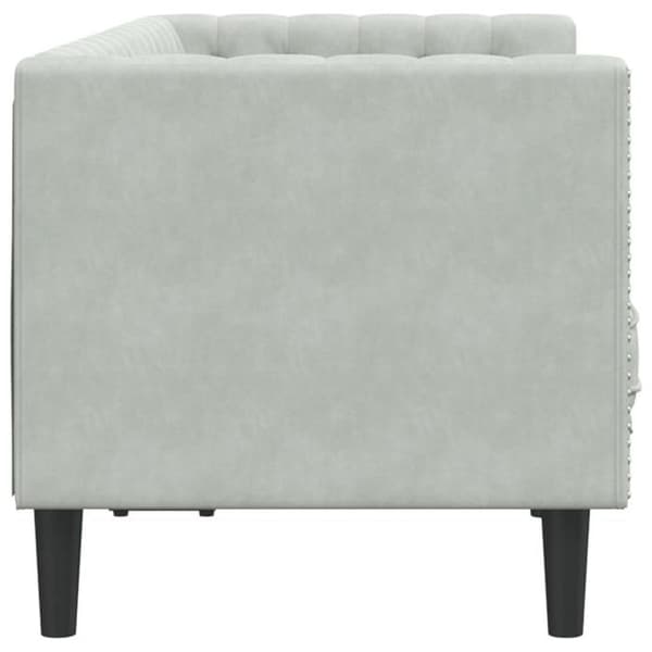 Maison Exclusive - Chesterfield sofa med puder til 2 personer i lysegrå velour