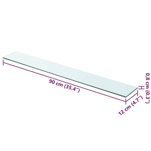 Maison Exclusive - Hyllpaneler 2 st Glas Transparent 90 x 12 cm