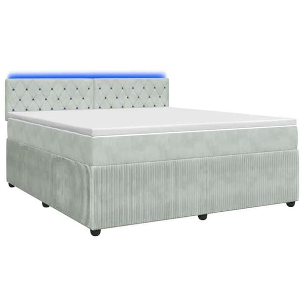 Maison Exclusive - Boxspring säng med madrass Ljusgrå 140 x 190 cm Sammet Ljusgrått