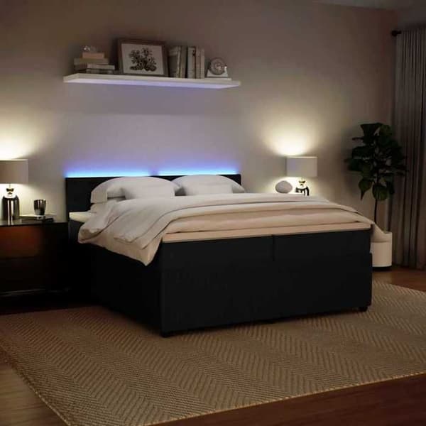 Maison Exclusive - Sängyn runkopatja ja patja Musta 200x200 cm Sametti