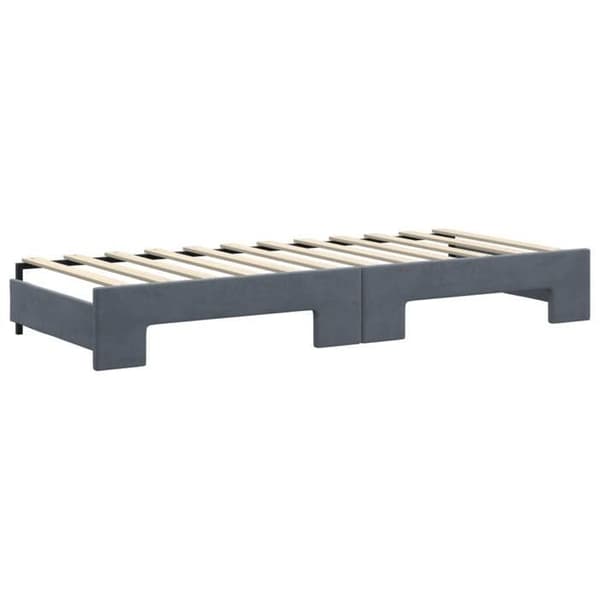 Maison Exclusive - Dagbädd med utdragssäng och mörkgrå madrass 80x200cm sammet