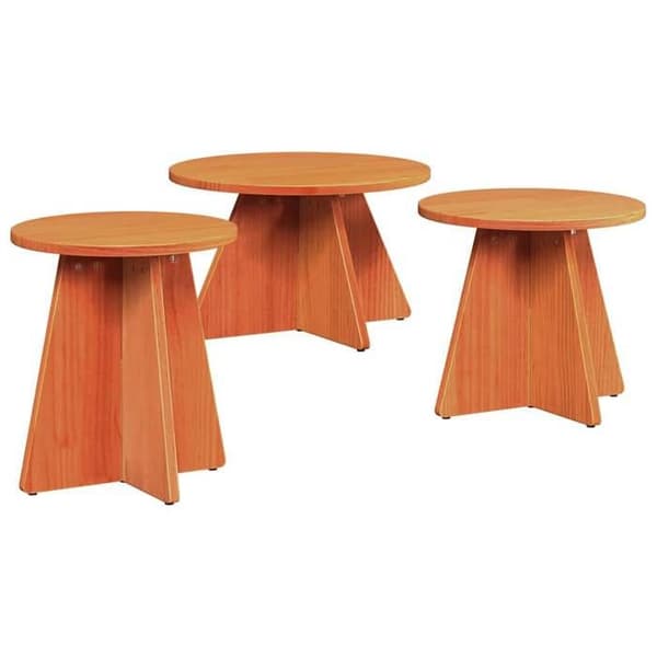 Maison Exclusive - 3-delars soffbord Brun vax 49 x 49 x 30 cm Brun lack