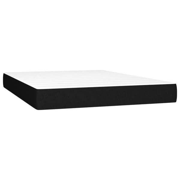 Maison Exclusive - Sengebund med lameller og madras Sort 140x190 cm Stof