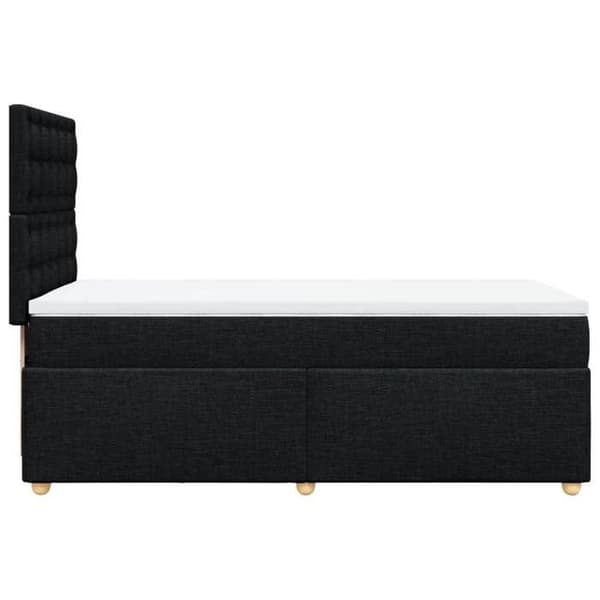 Maison Exclusive - Sengebund med lameller og madras Sort 90x190 cm Stof