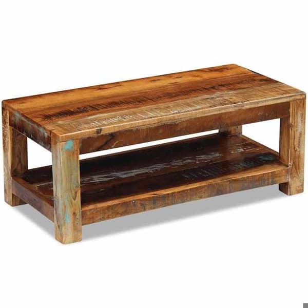 Maison Exclusive - Soffbord i massivt återvunnet trä 90x45x35 cm