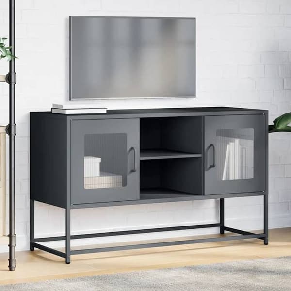 Maison Exclusive - TV-møbel antracit 100,5x39x60,5 cm stål