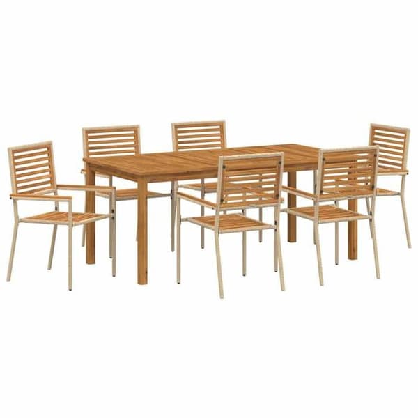 Maison Exclusive - 7 dele have spisebordssæt Beige beige