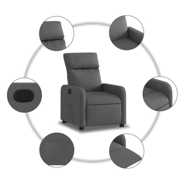 Maison Exclusive - Grått tyg reclinerfåtölj