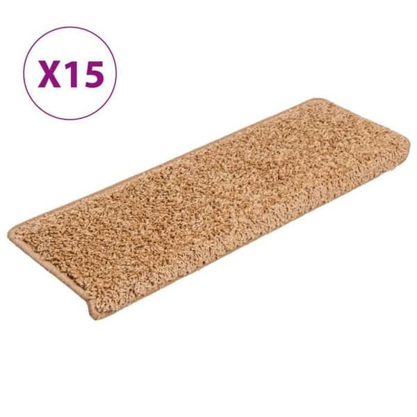 Maison Exclusive - Trappe tæppe 15 stykker 65 x 21 x 4 cm Beige Rektangulær kant beige