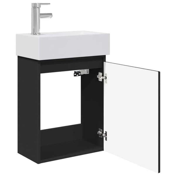 Maison Exclusive - Badeværelsesmøbel med sort vandhane 45,5 x 22,5 x 84 cm