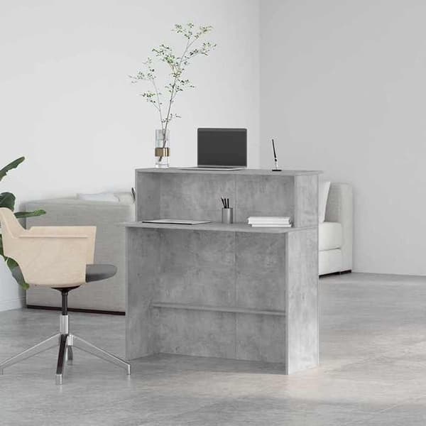Maison Exclusive - Grå betong receptionsdisk 100x50x103,5cm ingenjörsträ