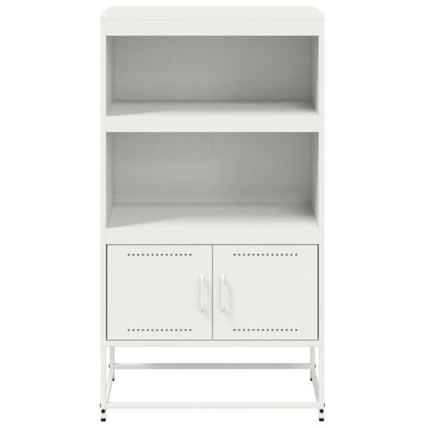 Maison Exclusive - Hvid høj buffet 68,5x38,5x123,5 cm stål