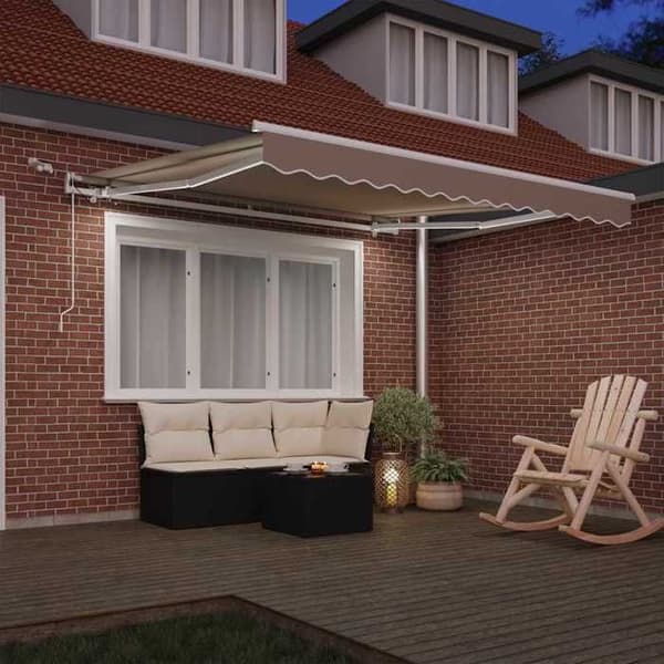 Fällbart tak - EXKLUSIVT HUS - 350 x 250 cm - Beige - Polyester - Fjärrstyrd beige