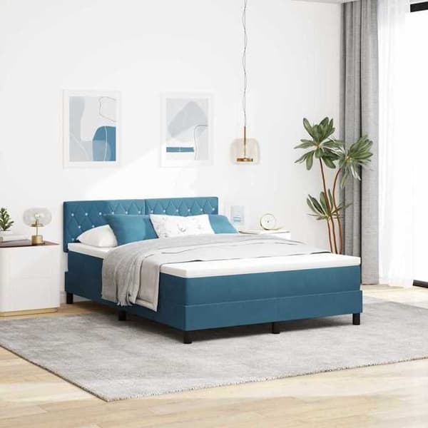 Maison Exclusive - Jousipatja tummansinisellä 140 x 200 cm sametilla Mörkblå