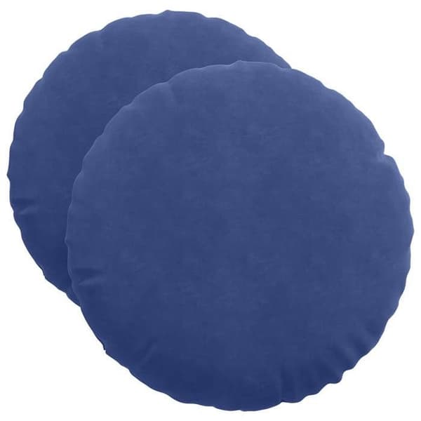 Maison Exclusive - Sittkuddar 2 st Sammet Blå polis Ø50 x 19 cm