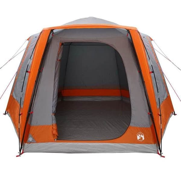 Maison Exclusive - Campingtelt Grå og orange 420 x 420 x 227 cm Polyester