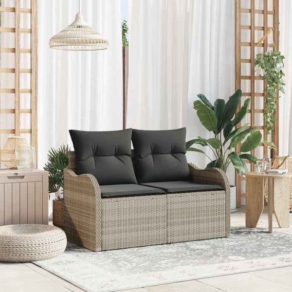 Maison Exclusive - Trädgårdssoffa Ljusgrå 121 x 62 x 69cm polyrotin
