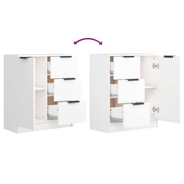 Maison Exclusive - Buffé Vit 60x30x70 cm Ingenjörsträ