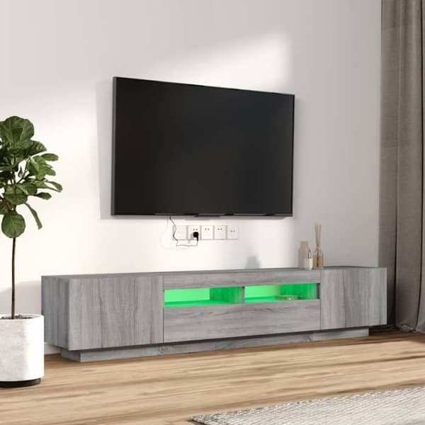 Maison Exclusive - TV-møbel sæt med LED-lys 2 stk Sonoma grå Sonoma grå