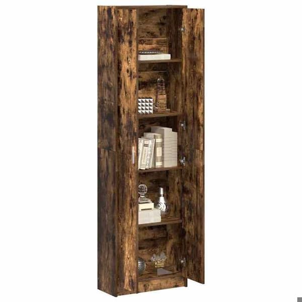Maison Exclusive - Røgfyldt egetræsgarderobe 55 x 25 x 189 cm Ingeniørtræ