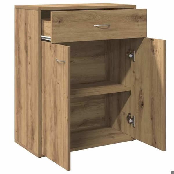 Maison Exclusive - Buffet i egetræ, håndlavet 60x30x75 cm, ingeniørtræ