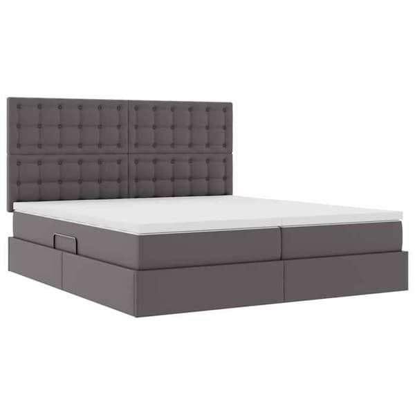 Maison Exclusive - Seng med opbevaring og madras med opbevaring Grå 180 x 200 cm