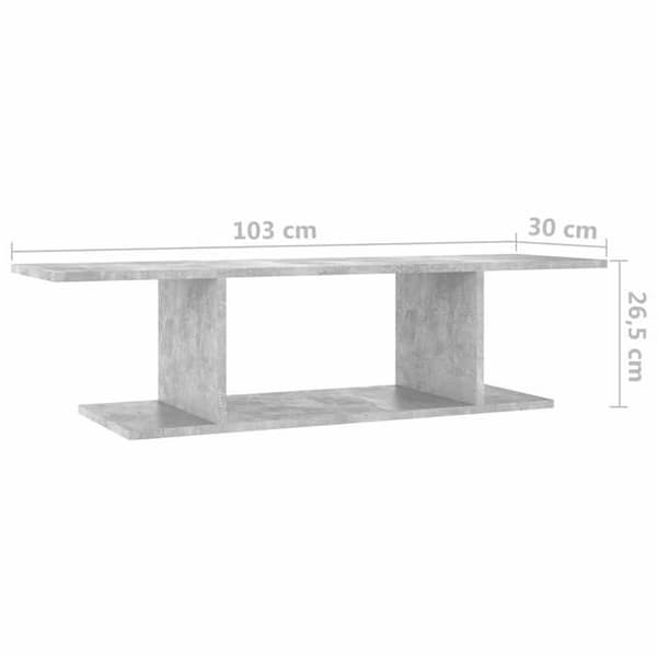 Maison Exclusive - Väggmonterad TV-möbel Grå betong 103x30x26,5 cm