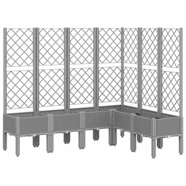 Maison Exclusive - Plantekasse med lys grå trellis 160x120x142 cm PP